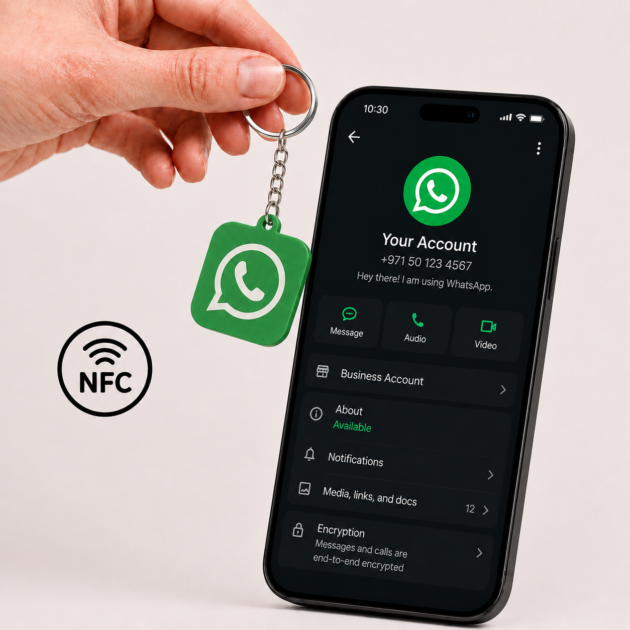 Whatsapp NFC Keychain