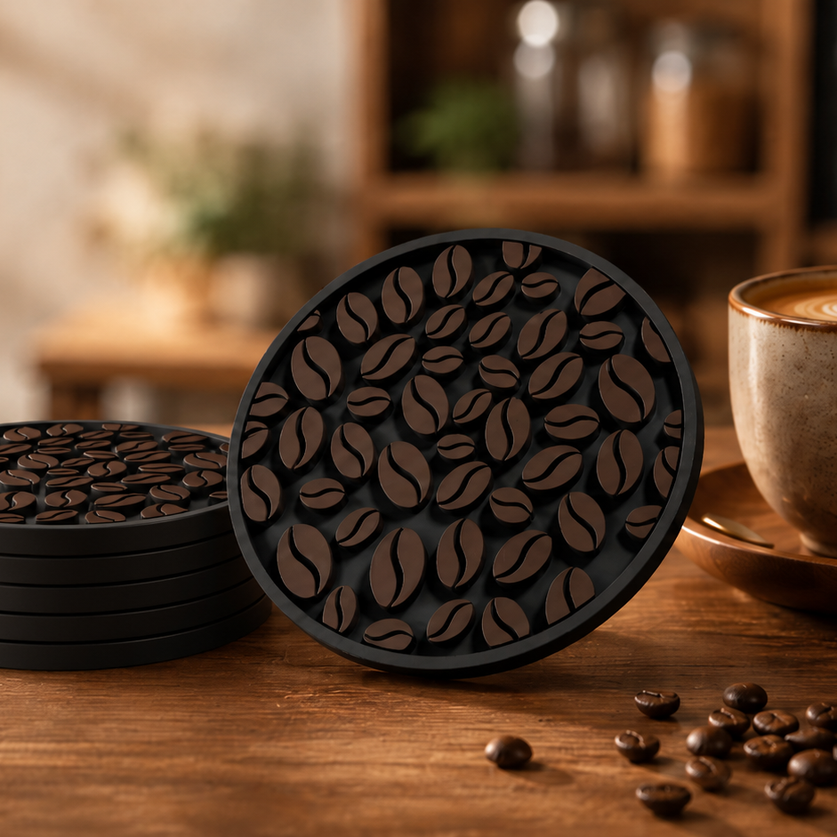 5 Piece Coffee Beans Coaster Set