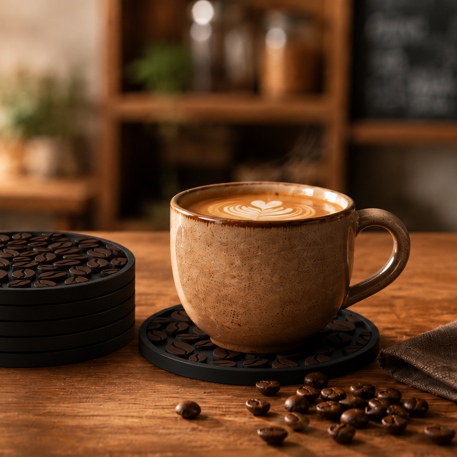 5 Piece Coffee Beans Coaster Set